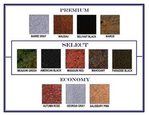 granite monument colors available